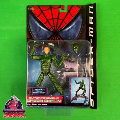 Toy Biz Super Poseable Green Goblin W/ Glider & Base Spiderman Movie