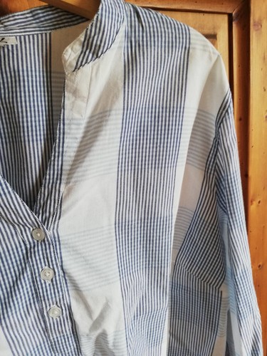 Leichte Langarmbluse / Tunika GR. 46 blau weiß kariert von COLLECTION L - Bild 2 von 6