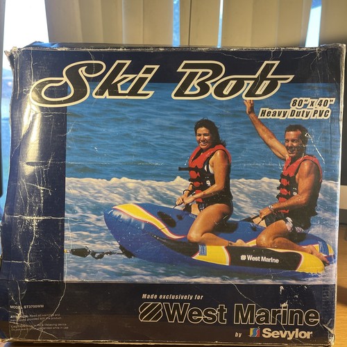 NOWY! Open Box Sevylor Jet Ski Bob Dual Person Nadmuchiwana tratwa holowa Vtg Rzadki - Zdjęcie 1 z 17