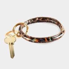 Bracelet Keychain Key Chain Animal Leopard Key Ring Jewelry Hologram Car BROWN