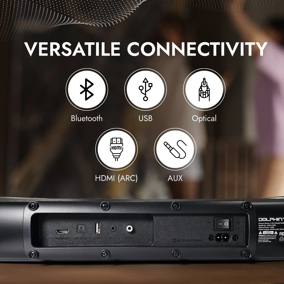 Barra de sonido Dolphin SNB-1100S todo en uno Bluetooth con subwoofer fuerte con graves Foto 4 de 4