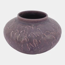 Rookwood 1923 Vintage Art Matte Purple Maple Leaves Pottery Vase 2693