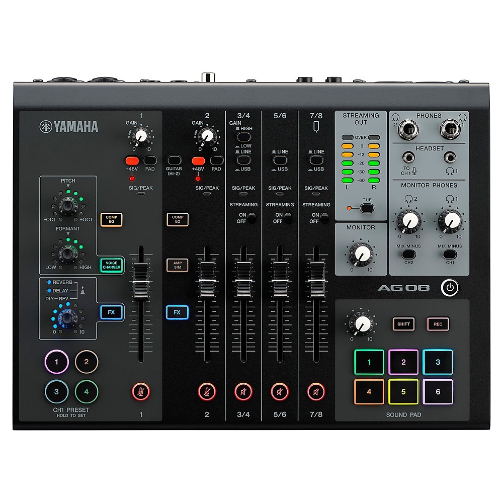 Yamaha AG08 8-channel MixerUSB Interface for MacPC Black 67990₽