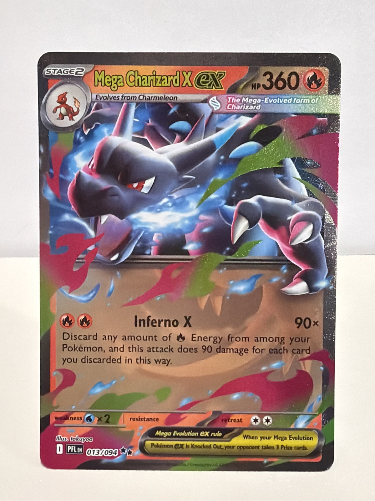 Mega Charizard X ex 013/094 Double Rare Phantasmal Flames Pokemon Holo Near Mint