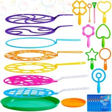 Big Bubble Wands Set Bulk for Kids Summer Outdoor Toy Game Activity Party Favors