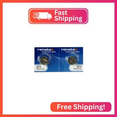 Renata 371 SR920SW Batteries - 1.55V Silver Oxide 371 Watch Battery (2 Count)