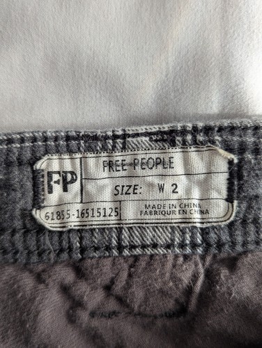 Free People Flannel Cargo Pants Women's Sz 2 Button Fly Plaid Black White - Picture 4 of 10