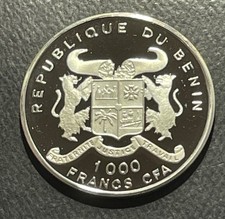 Benin 1994 1000 Francs Proof Silver Coin: CFA World Cup Soccer