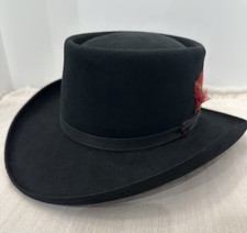 Vintage RESISTOL Western Black XXX Beaver Felt Cowboy Hat Sz 7 Excellent Cond  