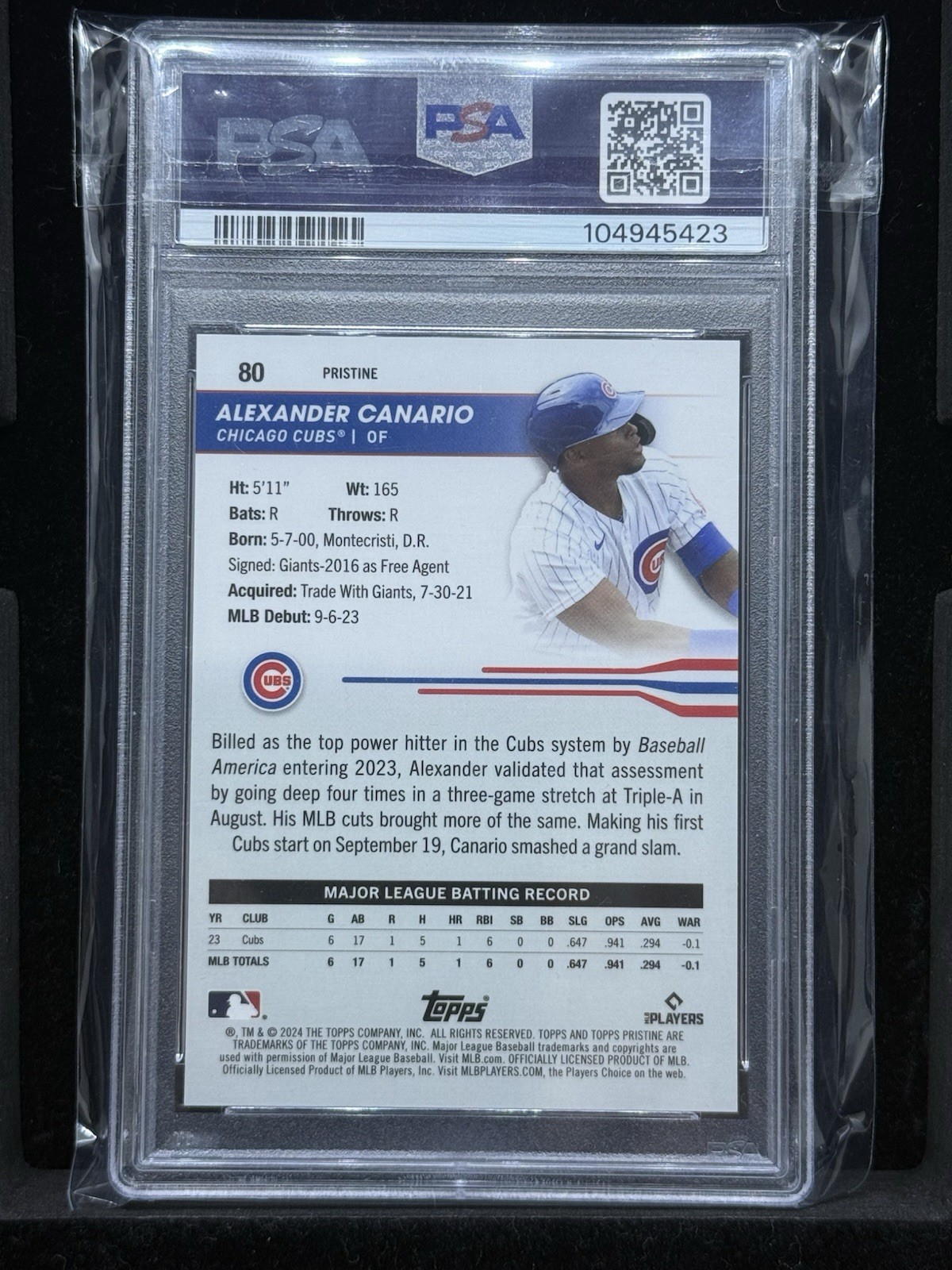 2024 Topps Pristine - Alexander Canario #80 Pink Refractor /15 (RC) for ...
