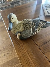 Bob Timberlake Artist Painted Duck Decoy, Realistic Resin Feather Pattern