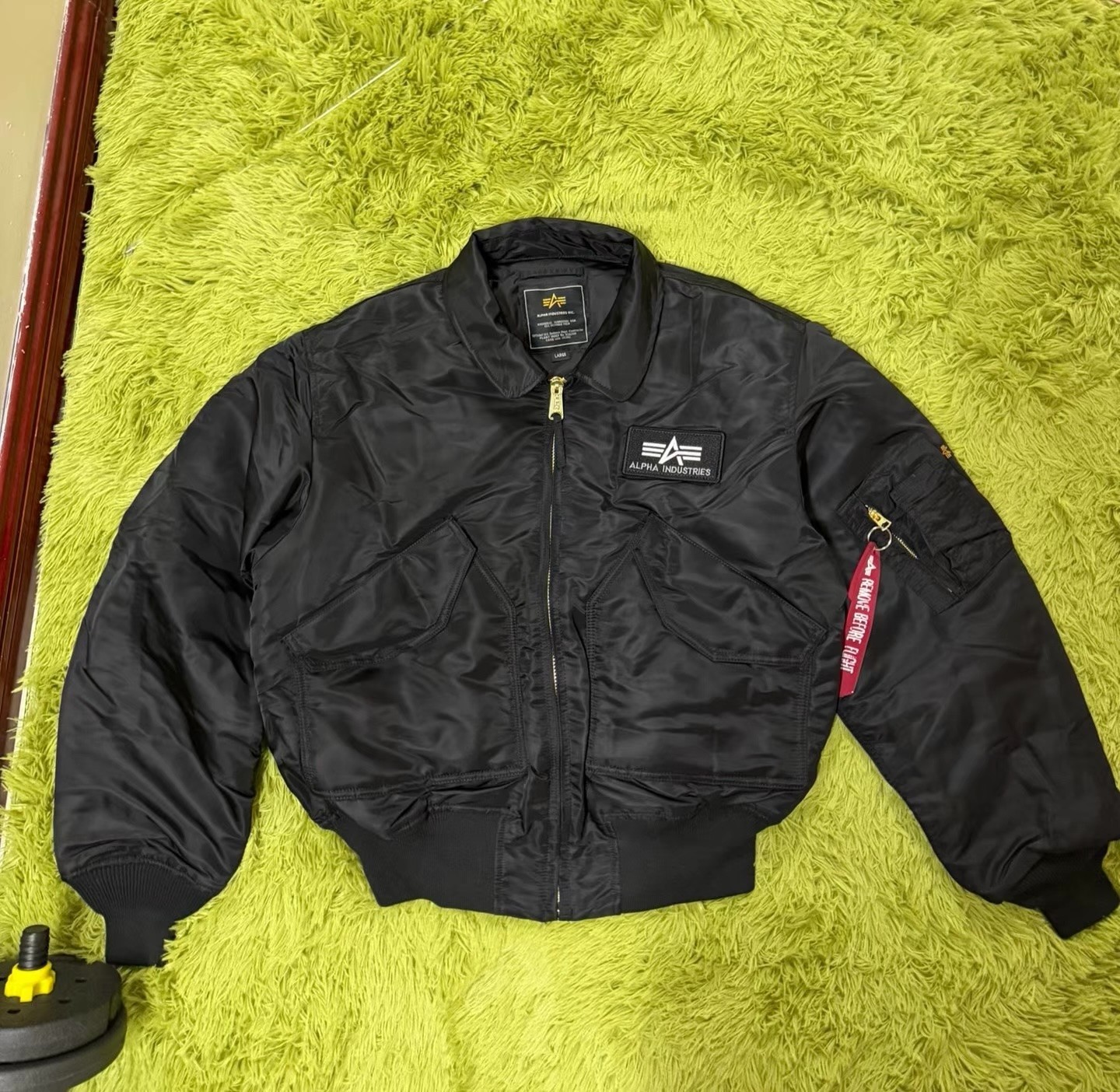 Alpha Industries CWU 45 Flight Jacket Black Bomber Aviator