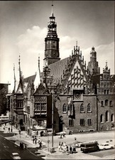 RPPC Town Hall Wroclaw Poland vintage postcard v909
