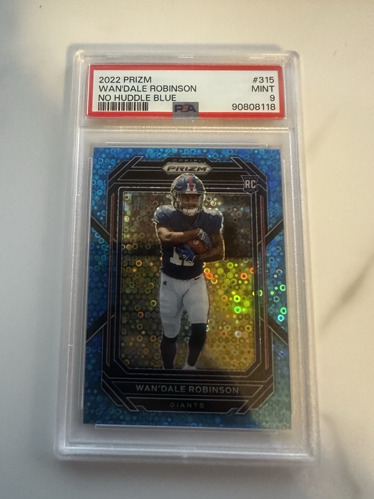 2022 Panini Prizm - Rookies Wan'Dale Robinson #315 No Huddle Blue Prizm /79 (RC)