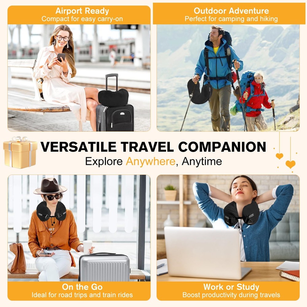 Adjustable Neck Support Travel Pillow for Extra Luggage Space Saving Design