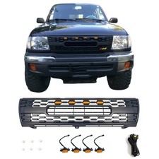 Matte Black Grille For 1997-2000 1st Gen Tacoma Trd Pro Style Grill With Leds