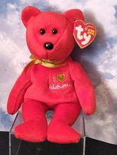 TY Beanie Babies ALABAMA (I Love State Bear) MWMTs