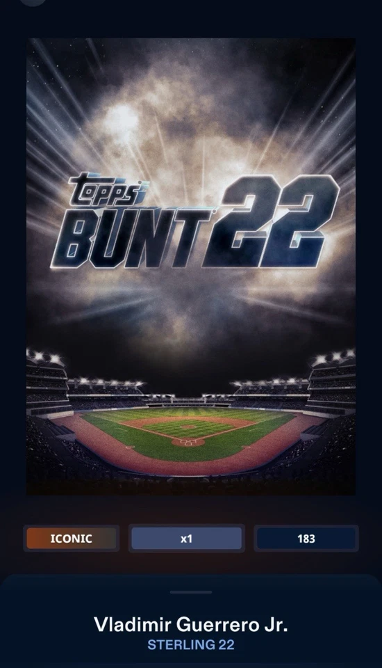 TOPPS BUNT STERLING 22 - TARJETA DIGITAL ICÓNICA 183cc Vladimir Guerrero Jr Foto 4 de 4