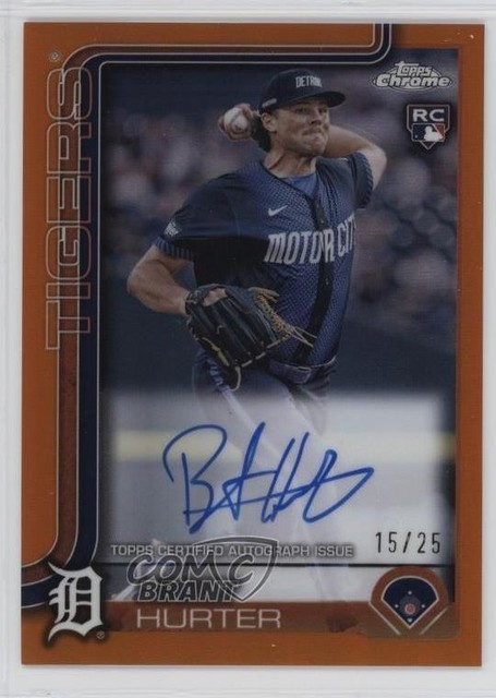 2025 Topps Chrome Rookie Orange Refractor 15/25 Brant Hurter #RA-BHU Auto 6m7
