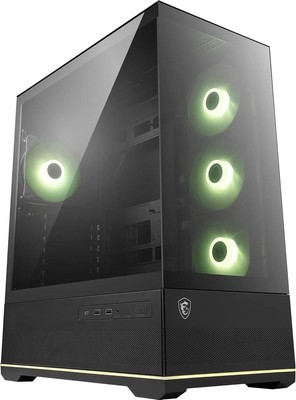 MSI MAG PANO 110R PZ Black mATX Midi-Tower, 4x ARGB Lüfter, USB-C, Panorama-Glas