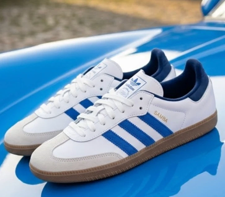 adidas Samba OG White Blue | eBay