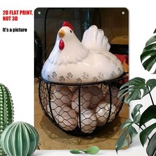 TIN SIGN Chicken Coop Eggs Farm Fresh Kitchen Cottage Farm Rustic Metal D cor