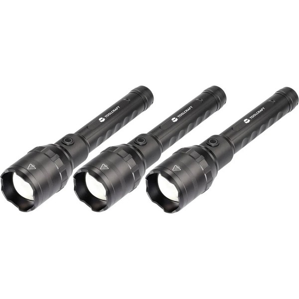 3Er Multipack Toolcraft LED Taschenlampe Mit Usb-Schnittstelle Akkubetrieben-image