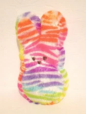 Peeps Fun Easter Basket Bunny Rabbit 6” Plush Rainbow Neon Bright Tie Dye 2016