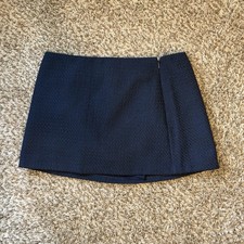 Abercrombie Fitch Scarlett Mini Skort Navy Blue Tweed Mini Skort Size XL NWT