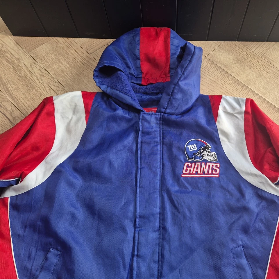 New York Giants NFL Mens Hooded Jacket Zip Up Coat 90s Retro Vintage Classic - Image 2 of 4