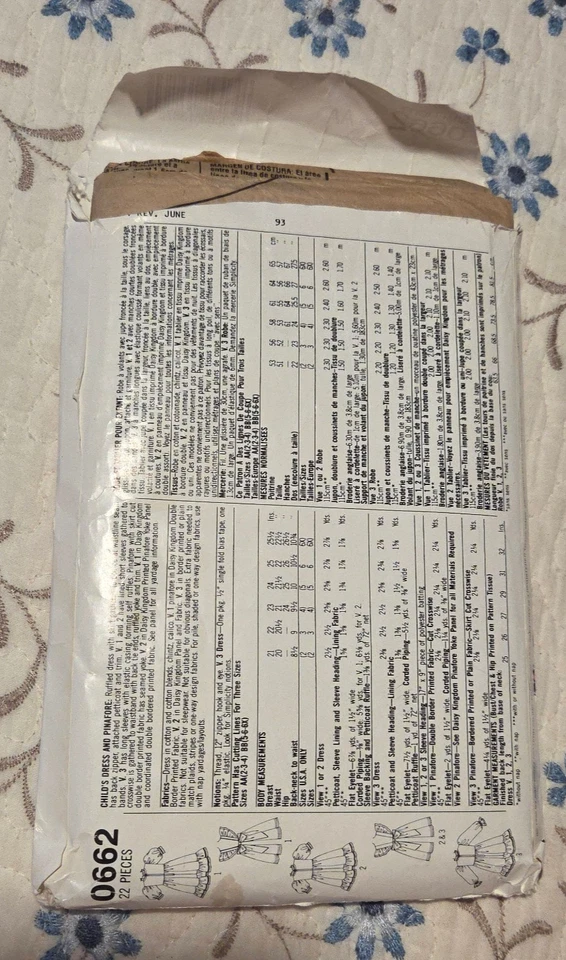 Vintage 1992 Simplicity Daisy Kingdom Dress Pattern 0662 Size 2-4 Cut - Image 2 of 2