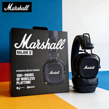 Image of Marshall Major V Wireless Bluetooth On-Ear Headphones New , Black, 100+ HR, UK