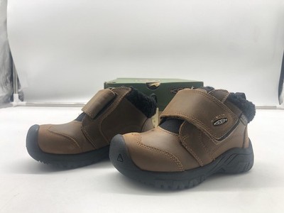 KEEN Boys Toasted Coconut Kootenay IV Midrise Lined Waterproof Boots Size 8 *