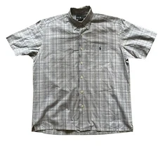 Ralph Lauren Men's Plaid Short Sleeve Button Down Casual Shirt - Size M