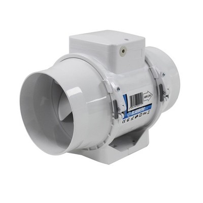 Blauberg Turbo-E-100-T Inline Mischstrom Dunstabzugshaube mit Timer - 4 Zoll 100 mm