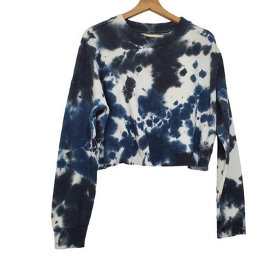 Colsie Size Large Soft and Cozy Tie Dye Crop Raw Hem Sweatshirt Target