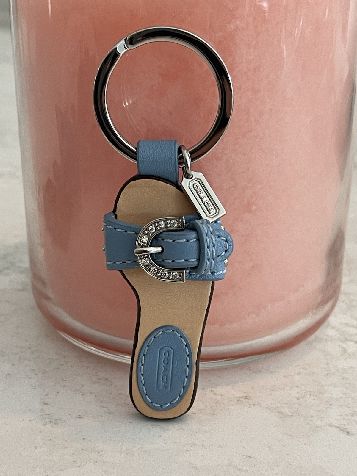 Vintage Coach Blue Crystal Sandal Keychain