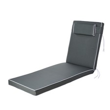 Alfresia Luxury Filled Garden Sun Lounger Cushion | Water Resistant | Charcoal