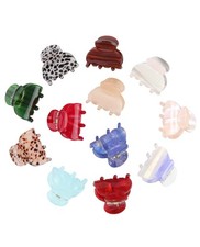 12 Pcs Small Hair Clips Mini Claw Jaw Clips Girls Thin Hair