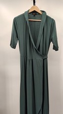 Quince Women Tencel Jersey Midi Wrap Dress Dark Olive L
