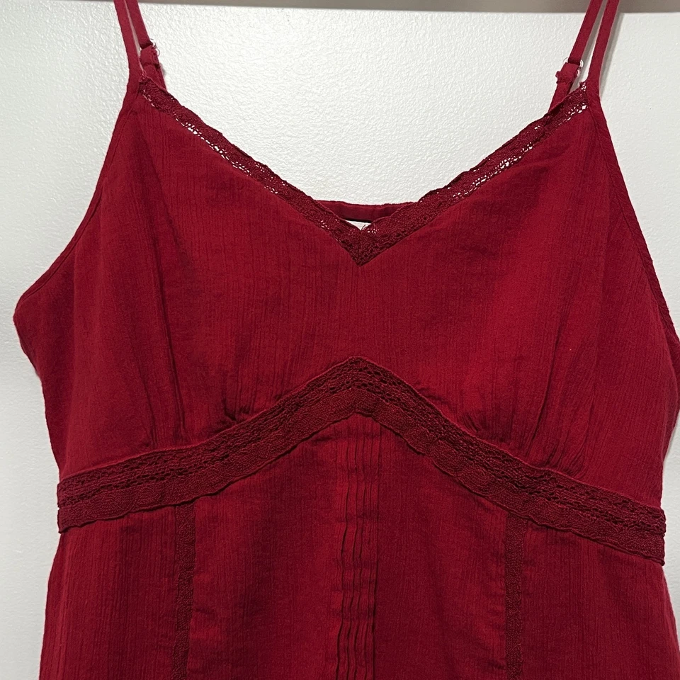 Motherhood Maternity Y2K Babydoll Tank Size XL Red Spaghetti Strap Soft Girl - Image 2 of 4