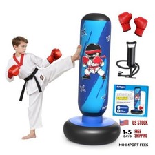 64 Inch Inflatable Punching Bag for Kids with Gloves and Pump, Kids Boxing Bag