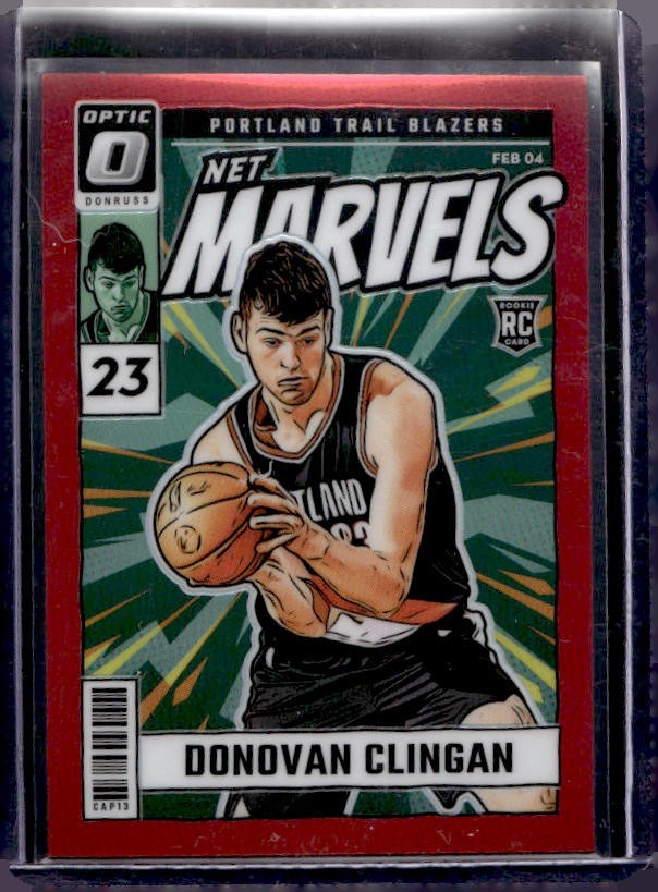 Donovan Clingan 2024-25 Panini Donruss Optic RC Net Marvels Red /99 #11