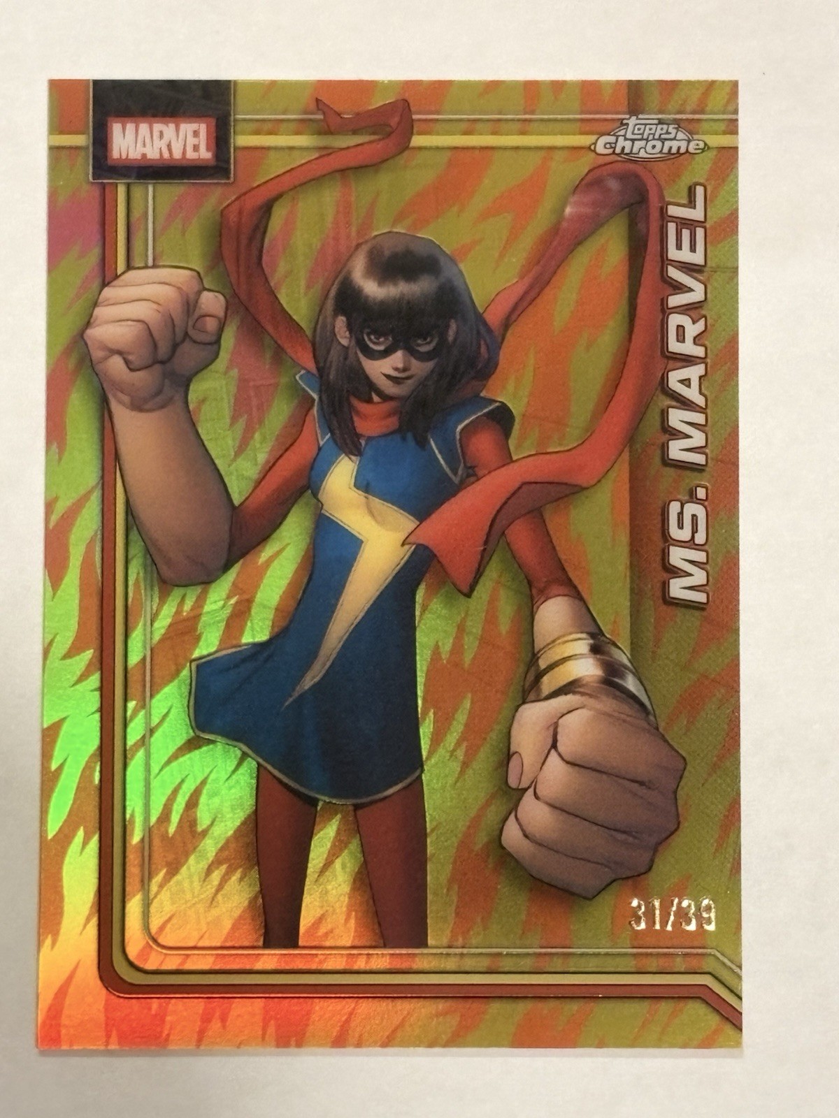 2026 Topps Chrome Marvel Ms. Marvel Kamala Khan Human Torch Refractor /39 #083