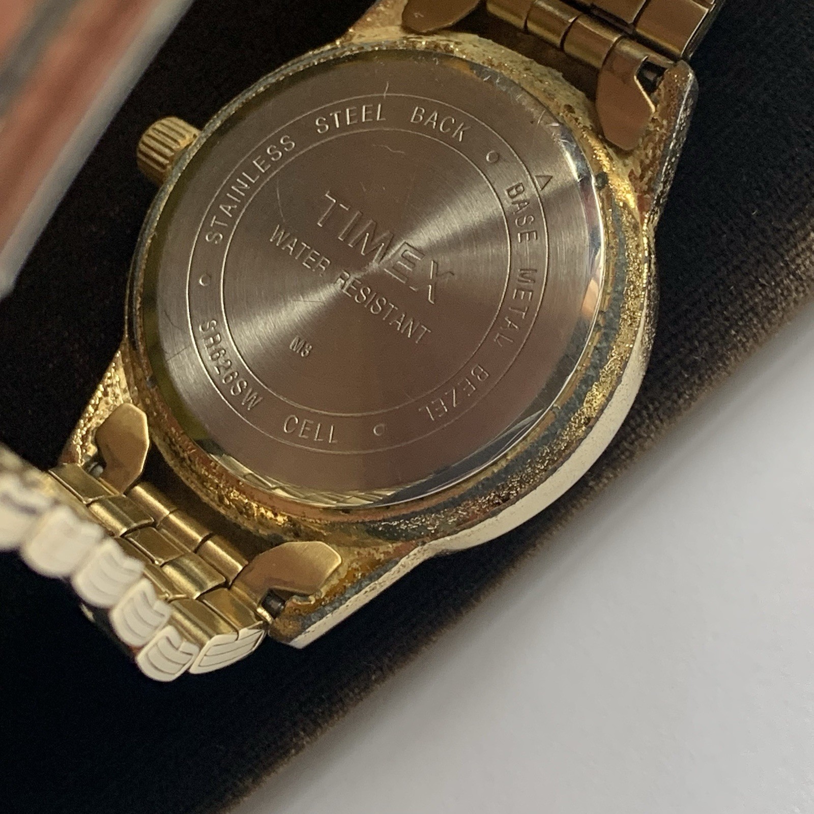 Vintage Gold Tone Men's CARRIAGE by TIMEX Quartz Watch Dark Brown Dial WORKS image 6