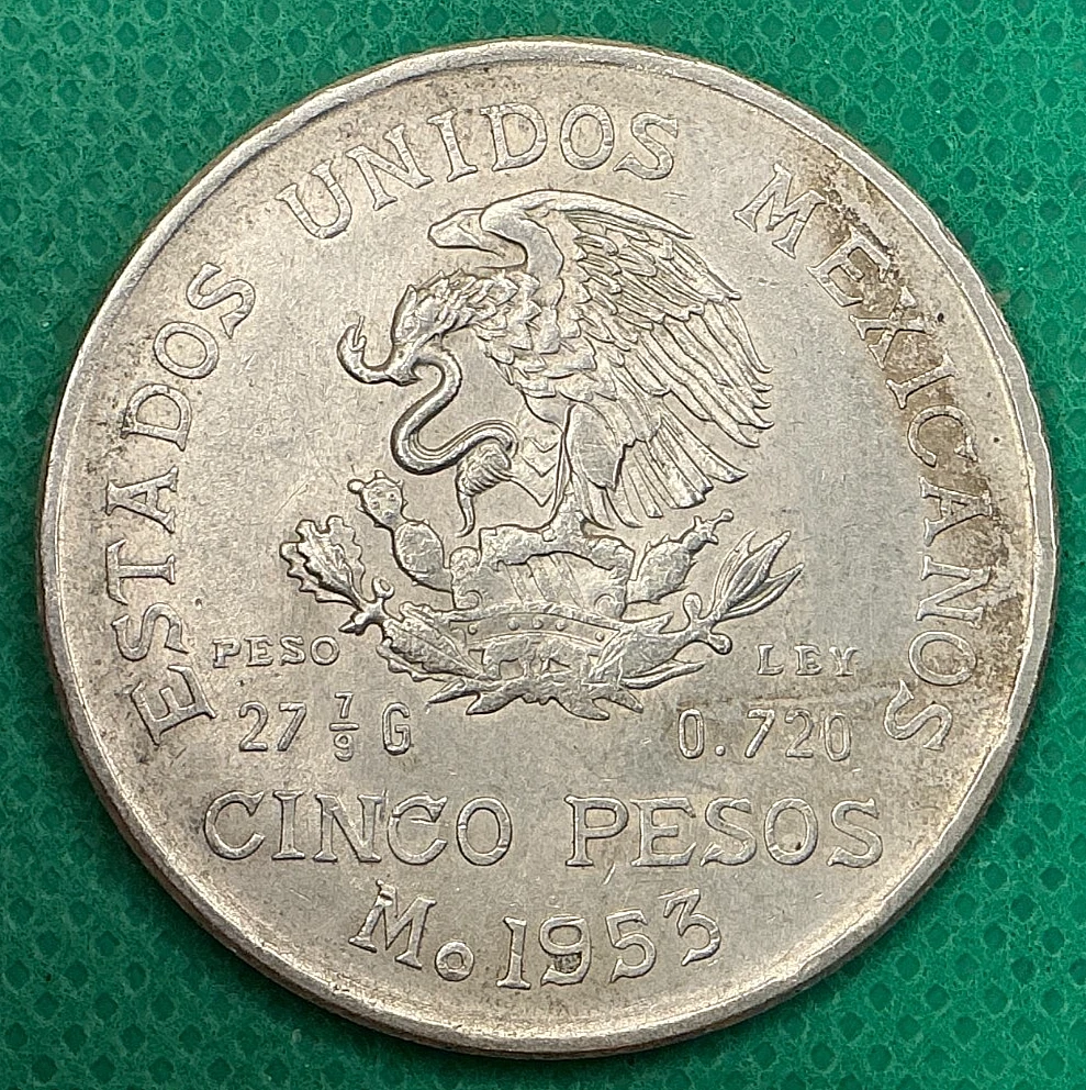 5 Pesos 1953 Silver Mexican Coins (1905-Now) for sale | eBay