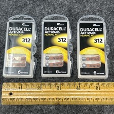 NEW 3 x 6pk Duracell Activair 312 EasyTab Hearing Aid Batteries Zinc Air