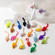 5Pcs Rattle Cat Mouse Toys Also Prefilled Catnip Faux Fur Cat Mice Toys Interact