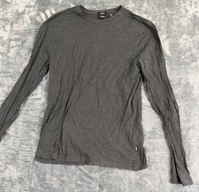 Hugo Boss Mens Slim Fit Mercerised Long Sleeve Shirt Small Dark Gray