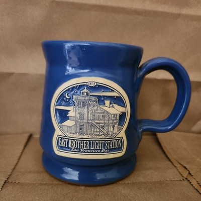 Deneen Pottery Periwinkle Blue East Brother Light Station San Francisco Bay 4'' 